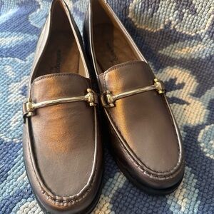 Walking Cradles Bronzed Leather Horsebit Loafers 6.5M NWOT